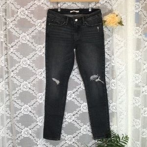 Levi's Women's 711 Skinny Distressed Black 5 Pocket Jeans Size 29